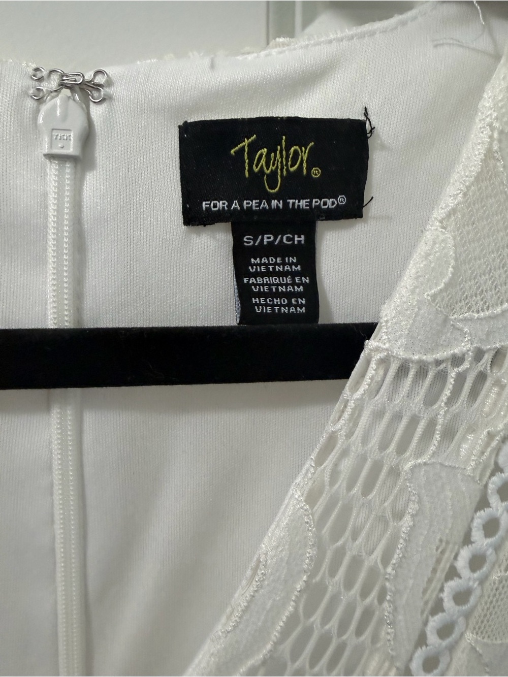 Taylor White Lace Overlay Dress - Picture 2 of 8